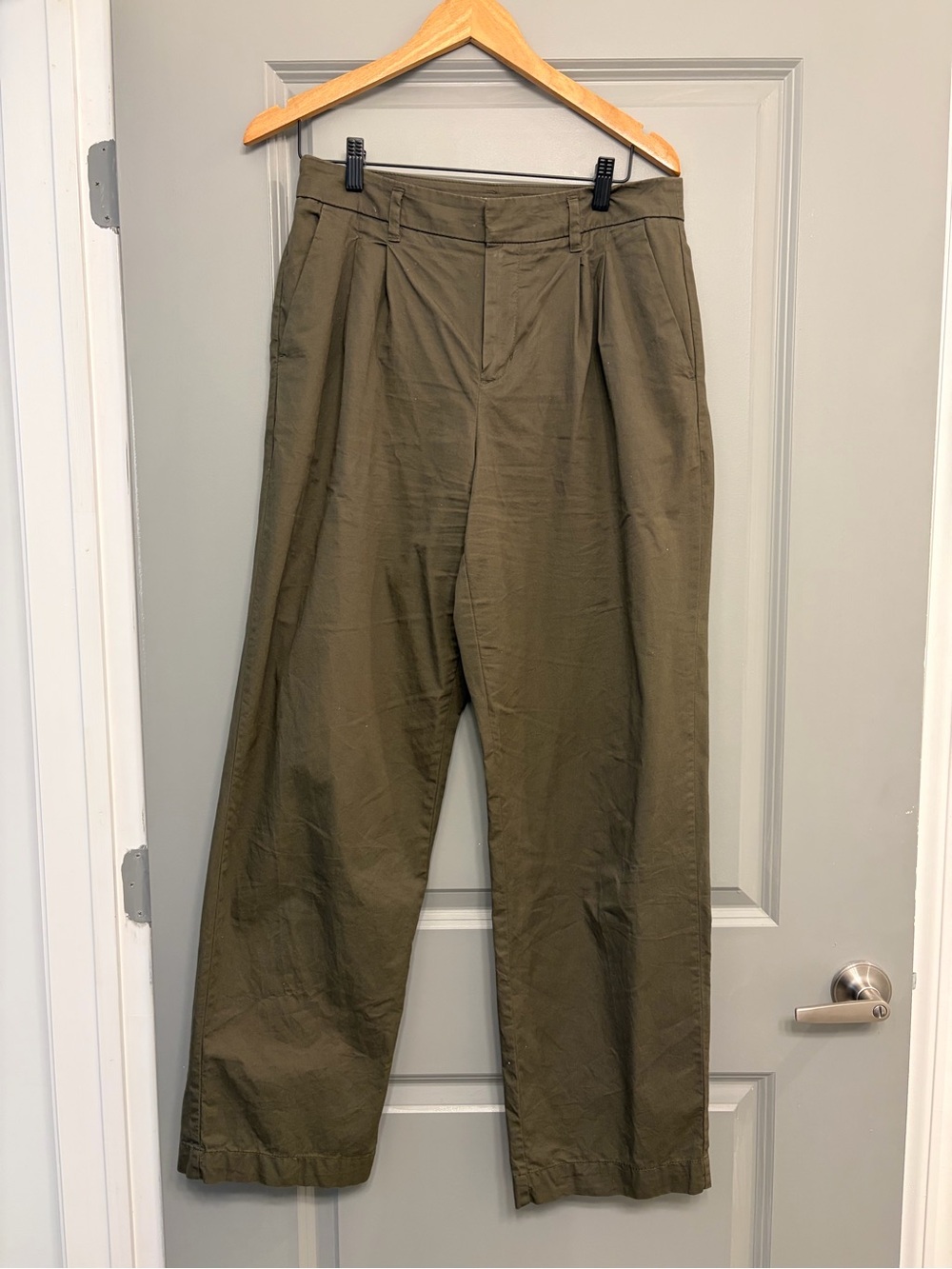 a new day Olive Green Pleated Chinos